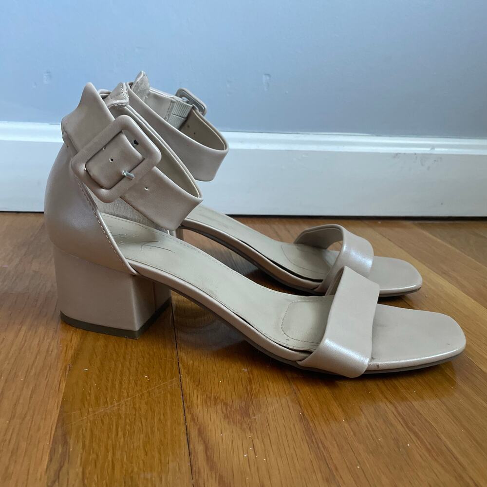Nude Block Heel Sandal 9 Minimal Neutral Wedding Dance Floor 2" Mari A Mattie2